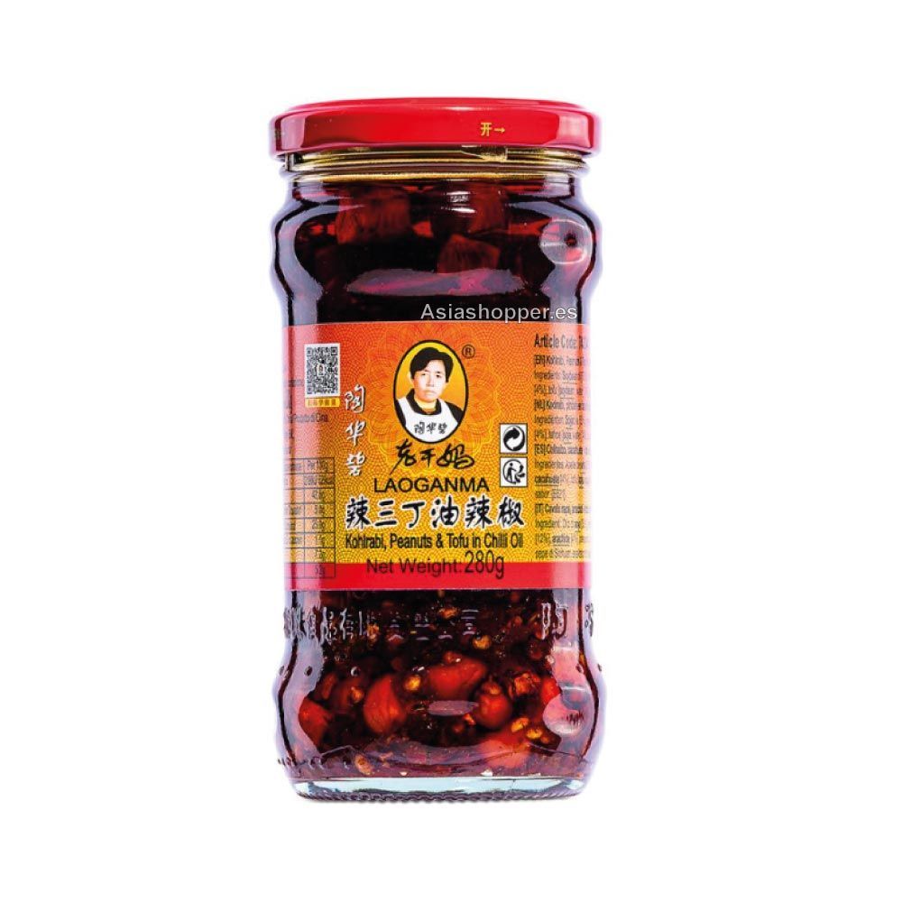 Plantilla-laoganma-de-tofu-y-cacahuete Salsa Picante con Cacahuete y Tofu 280g LaoGanMa - Imagen 1