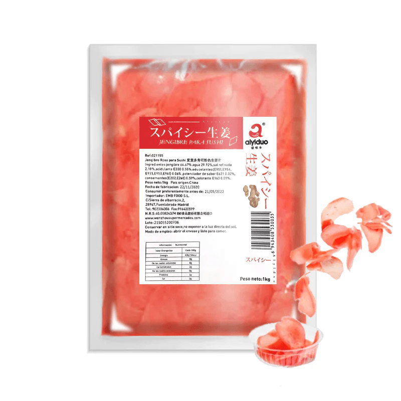 Jengibre Rosa Encurtido para Sushi