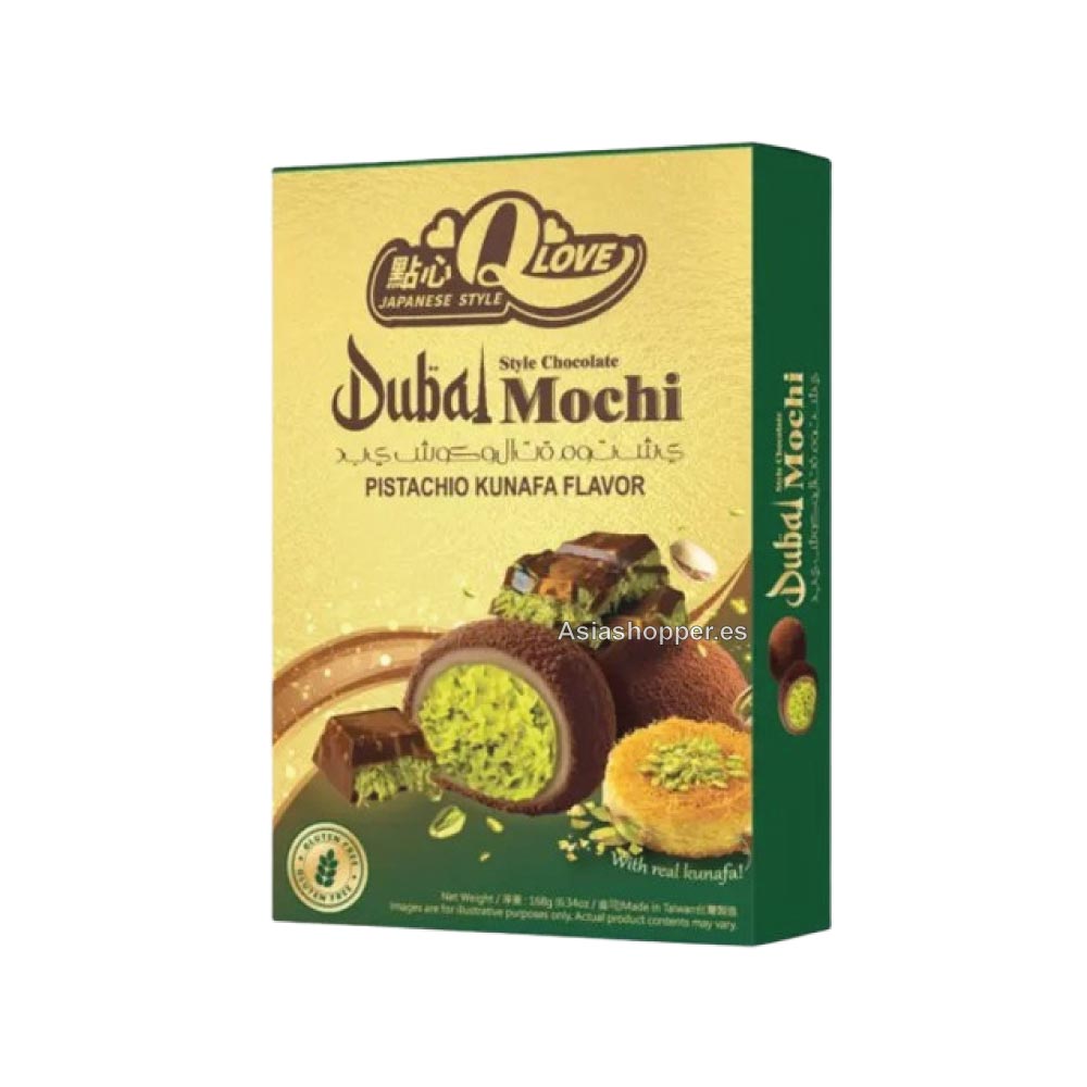mochipistacho Mochi Sabor a Chocolate Dubai 168g QLOVE - Imagen 1