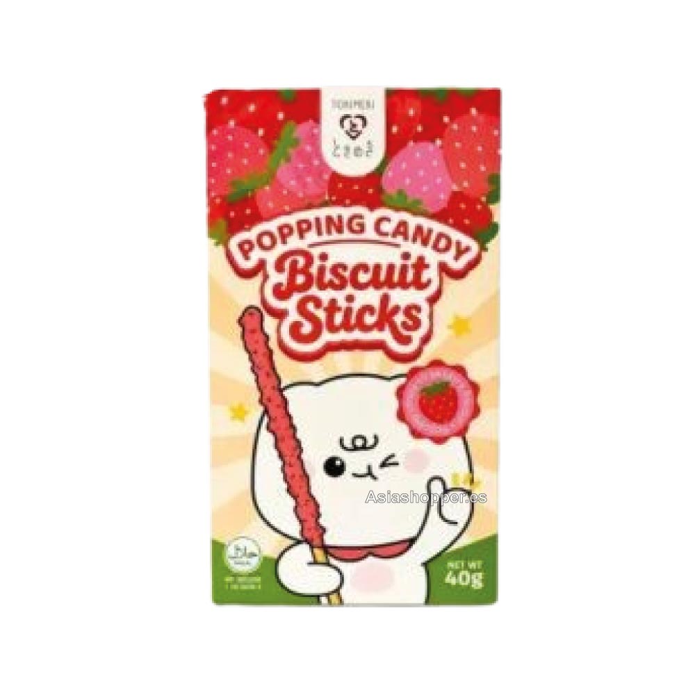 palitosfresa Palitos de galleta sabor fresa con petazeta 40g Tokimeki - Imagen 1